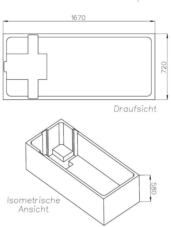 Schedel Wannenträger SW11485 170x75cm, Höhe 58cm 4 Schedel Wannenträger SW11485 170x75cm, Höhe 58cm – Bild 2