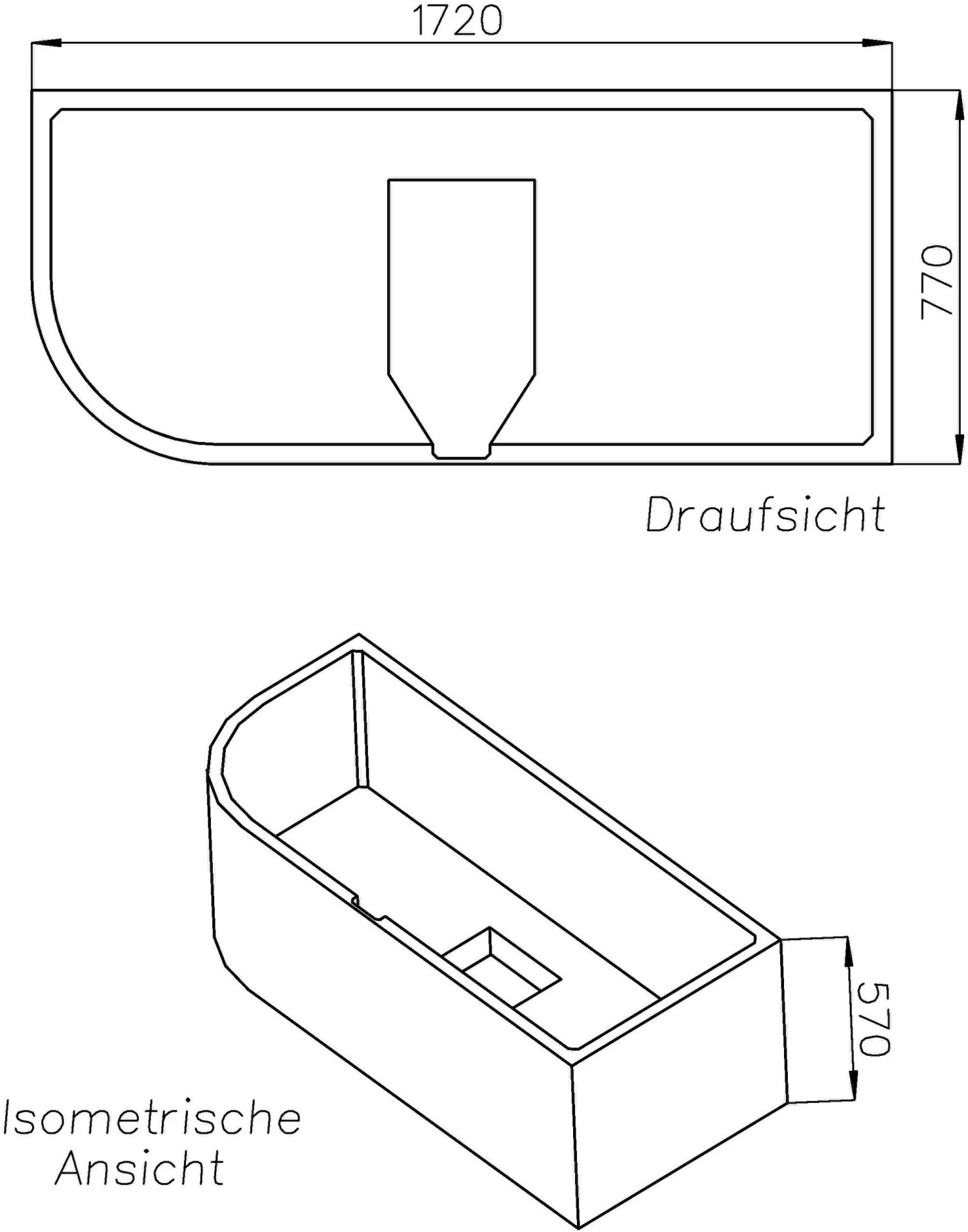 Schedel Wannenträger SW13586 175x80mm, Höhe 57cm 4 Schedel Wannenträger SW13586 175x80mm, Höhe 57cm – Bild 2