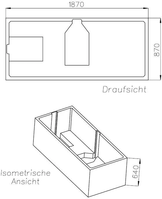 Schedel Wannenträger SW14777 190x90cm, Höhe 62cm 4 Schedel Wannenträger SW14777 190x90cm, Höhe 62cm – Bild 2