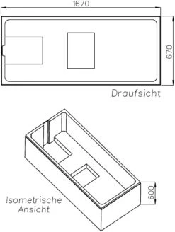 Schedel XL Hoesch Regatta Wannenträger SW13759 170x70cm, Höhe 60cm -Badezimmerbedarf Geschäft Schedel XL Hoesch Regatta Wannentraeger SW13759 170x70cm Hoehe 60cm 1
