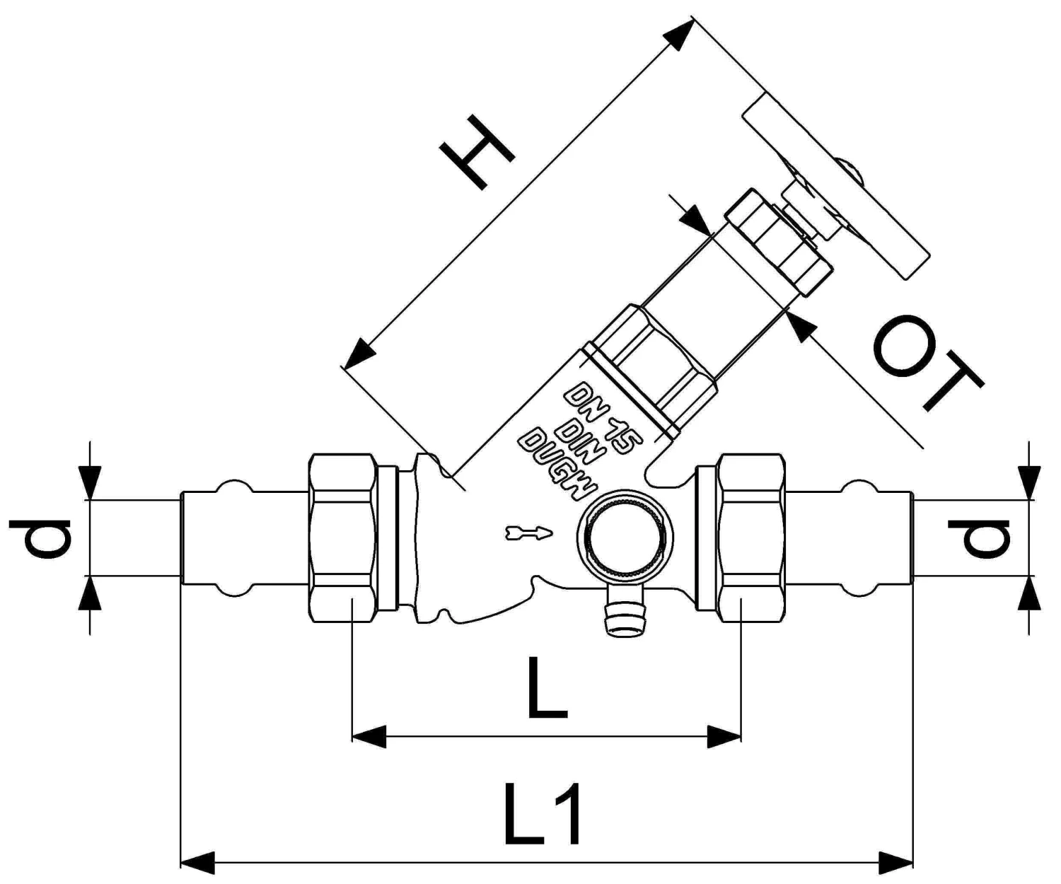 Schlösser Freistromventil 0015871500001 DN 15, 15mm, AG, Mit Entleerung, Nichtsteigende Spindel 4 Schlösser Freistromventil 0015871500001 DN 15, 15mm, AG, Mit Entleerung, Nichtsteigende Spindel – Bild 2