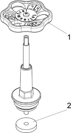 Schlösser Freistromventil-Oberteil 0018162500001 DN 25, G 1, Messing, Steigende Spindel -Badezimmerbedarf Geschäft Schloesser Freistromventil Oberteil 0018162500001 DN 25 G 1 Messing steigende Spindel 2