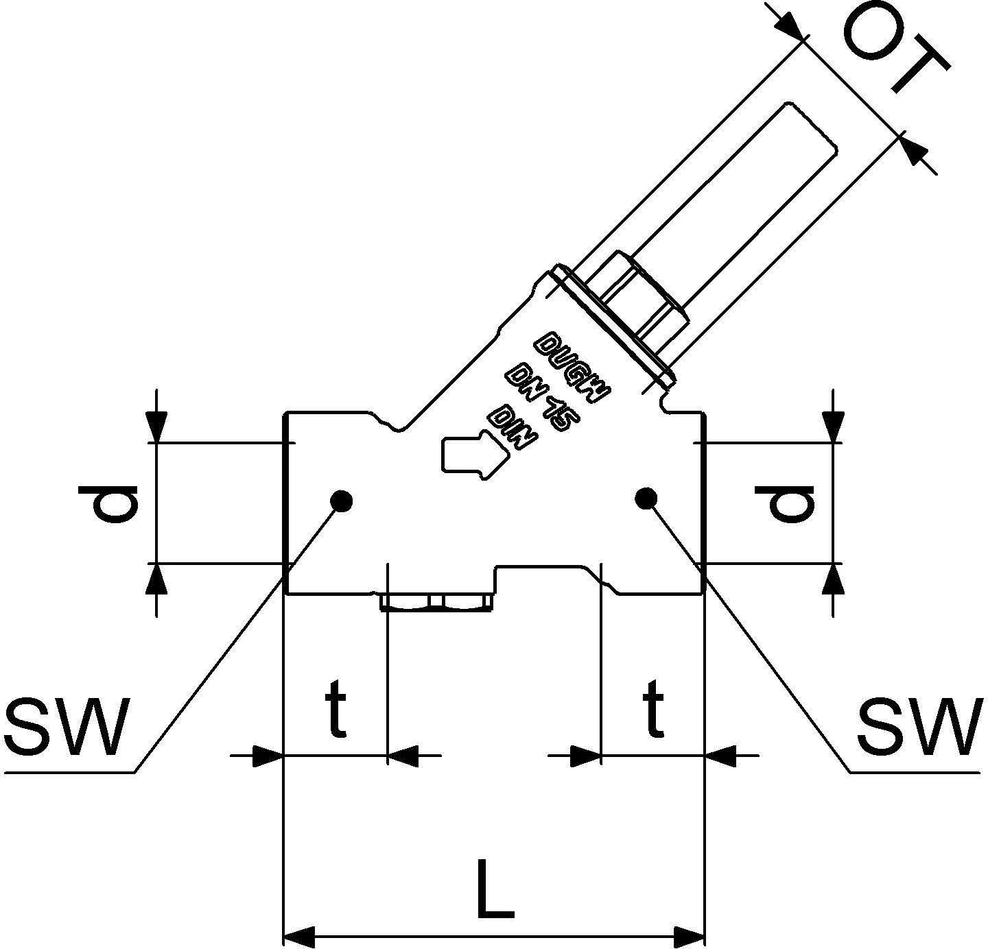 Schlösser Rückflussverhinderer 0013251500001 DN 15, Rp 1/2, Ohne Entleerung 4 Schlösser Rückflussverhinderer 0013251500001 DN 15, Rp 1/2, Ohne Entleerung – Bild 2