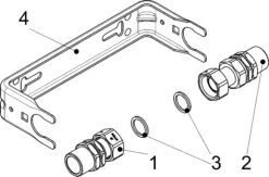 Schlösser Wasserzähler-Bügel 0022502500001 1" Qn 2,5, Starr, Waagerecht, Edelstahl, Verschraubungen -Badezimmerbedarf Geschäft Schloesser Wasserzaehler Buegel 0022502500001 1 Qn 25 starr waagerecht Edelstahl Verschraubungen 2