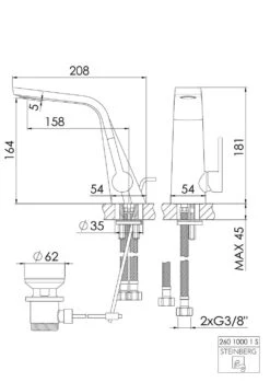 Steinberg Serie 260 Waschtischarmatur 26010001S Ausladung 158mm, Matt Black, Mit Ablaufgarnitur 1 1/4" 11 Steinberg Serie 260 Waschtischarmatur 26010001S Ausladung 158mm, Matt Black, Mit Ablaufgarnitur 1 1/4" -Badezimmerbedarf Geschäft Steinberg Serie 260 Waschtischarmatur 26010001S Ausladung 158mm matt black mit Ablaufgarnitur 1 1 4 4