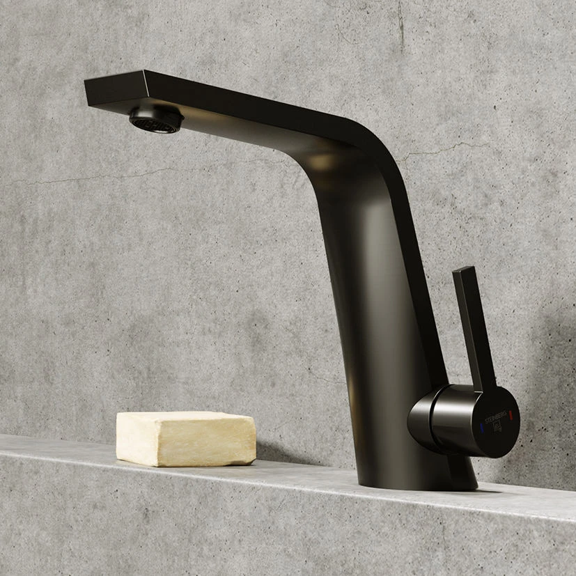 Steinberg Serie 260 Waschtischarmatur 26010001S Ausladung 158mm, Matt Black, Mit Ablaufgarnitur 1 1/4" 3 Steinberg Serie 260 Waschtischarmatur 26010001S Ausladung 158mm, Matt Black, Mit Ablaufgarnitur 1 1/4"