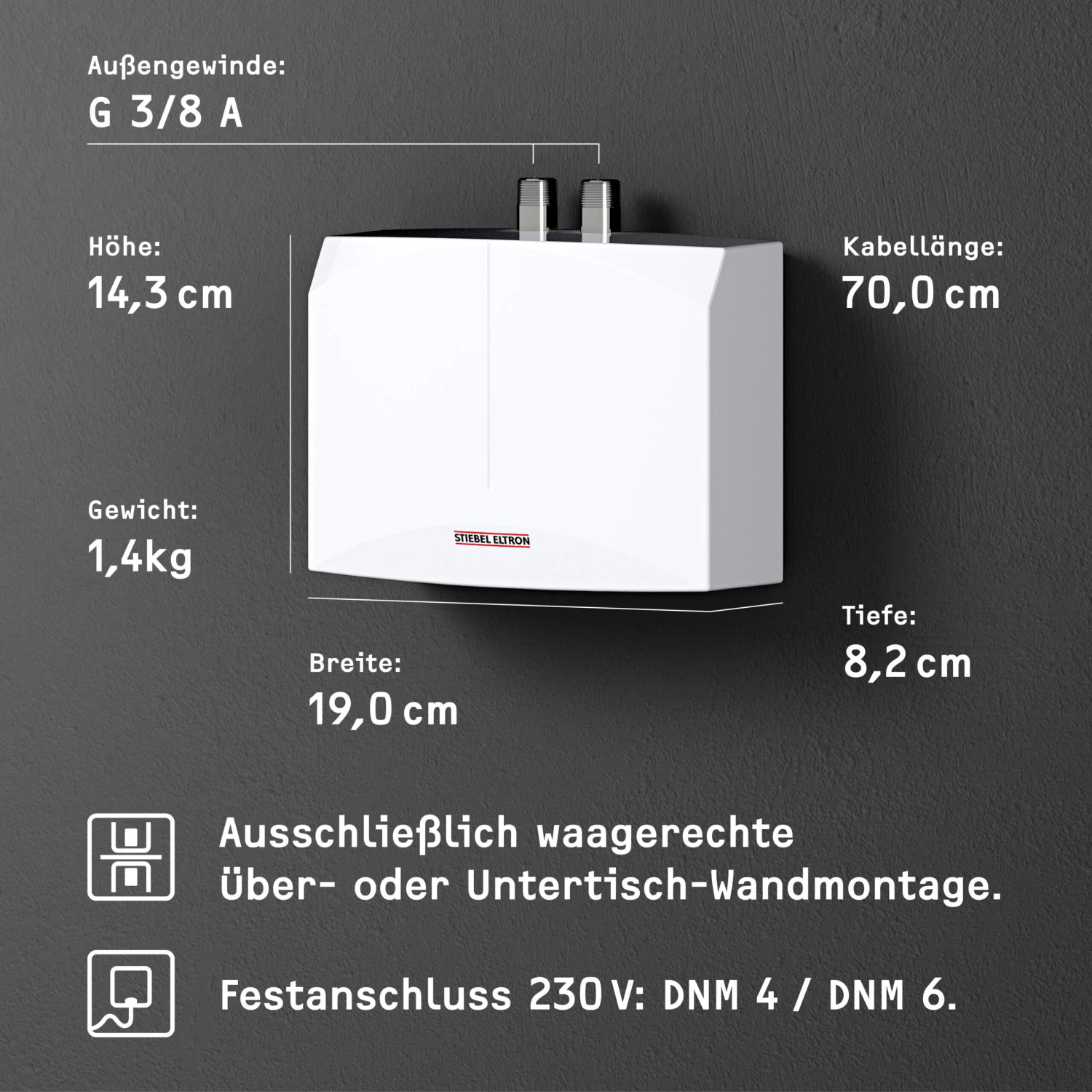 Stiebel Eltron Mini-Durchlauferhitzer 185418 DNM 6, 5,7 KW, 230 V, Weiss 7 Stiebel Eltron Mini-Durchlauferhitzer 185418 DNM 6, 5,7 KW, 230 V, Weiss – Bild 5