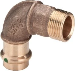 Viega Bogen Sanpress 2214 28 Mm X R 1, 90°, Rotguss Oder Siliziumbronze, SC-Contur, Mehrkant