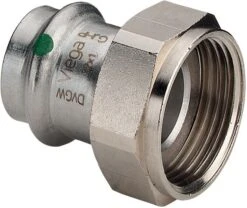 Viega Sanpress Inox Verschraubung 437619 22mmxG 3/4, Stahl Nichtrostend, Flachdichtend, SC-Contur