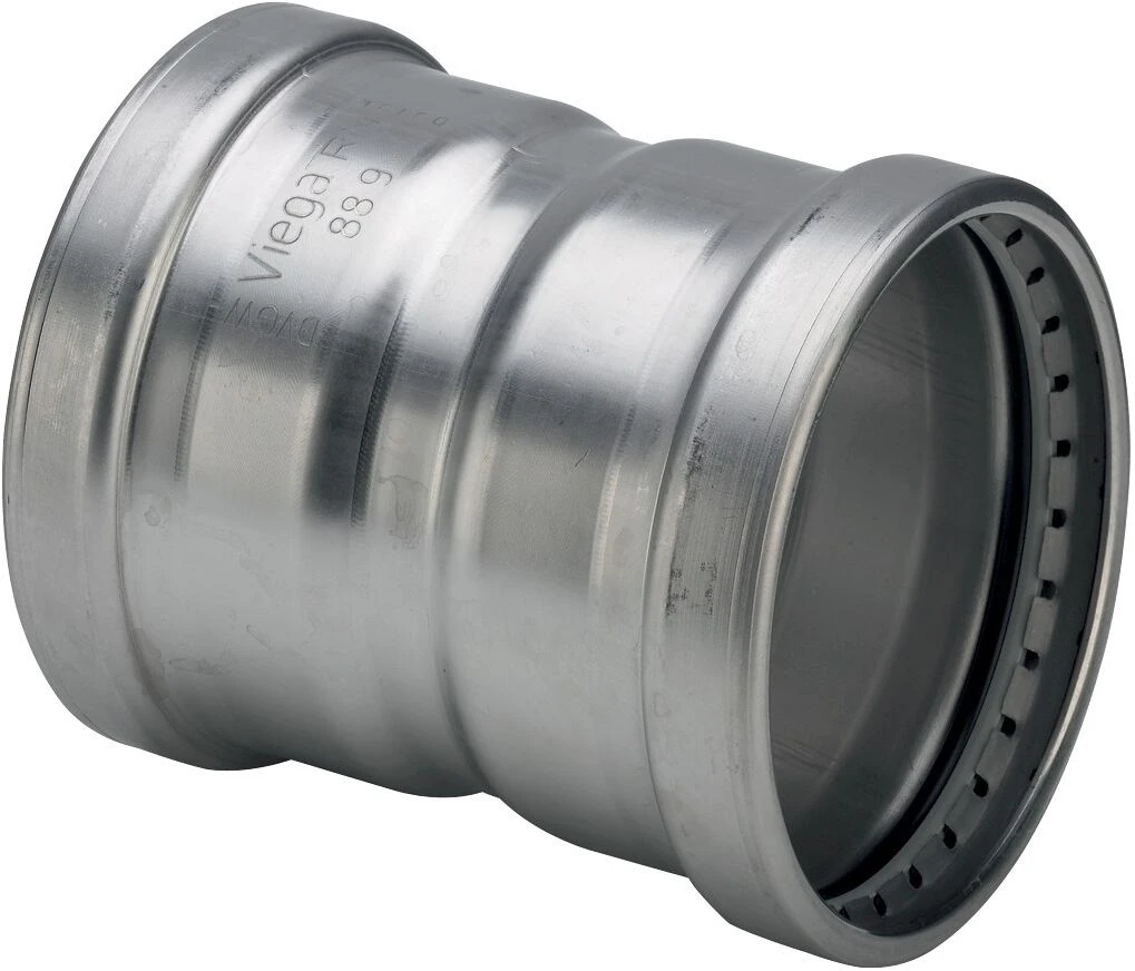 Viega Sanpress Inox XL-Muffe 482817 88,9 Mm, Stahl Nichtrostend, SC-Contur 3 Viega Sanpress Inox XL-Muffe 482817 88,9 Mm, Stahl Nichtrostend, SC-Contur