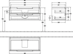 Villeroy & Boch Subway 2.0 Unterschrank A69000FP 98,7 X 41,6 X 44,9 Cm, Glossy Grey -Badezimmerbedarf Geschäft Villeroy and Boch Subway 2.0 Unterschrank A69000FP 987 x 416 x 449 cm Glossy Grey 2