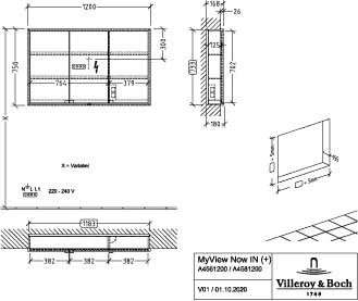 Villeroy Und Boch My View Now Einbau-Spiegelschrank A4581200 120 X 75 X 16,8 Cm, LED-Beleuchtung, 3 Türen, Mit Ein-/Ausschalter 6 Villeroy Und Boch My View Now Einbau-Spiegelschrank A4581200 120 X 75 X 16,8 Cm, LED-Beleuchtung, 3 Türen, Mit Ein-/Ausschalter – Bild 4