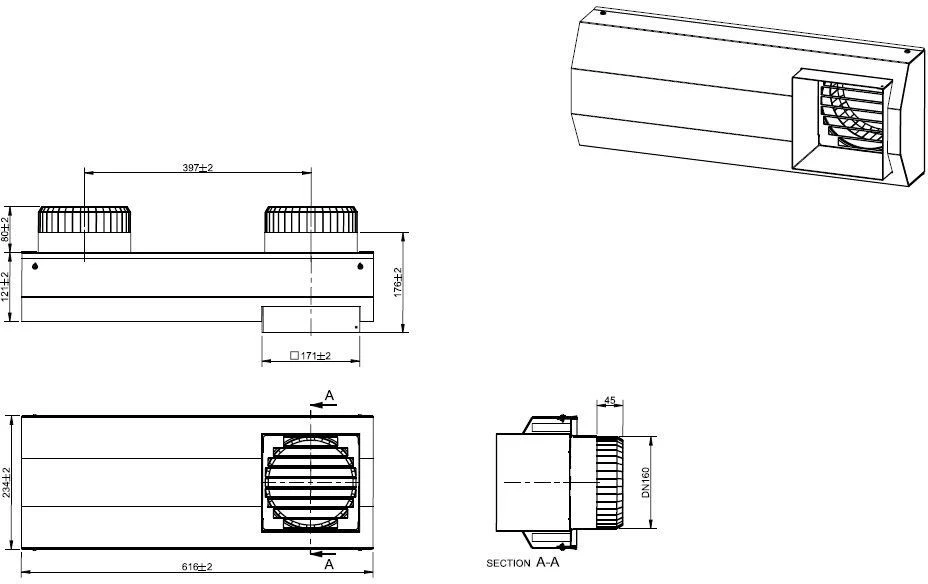 Wolf CWL Excellent Doppelgitter 2577579 F-300, DN 160, Für Außen-/Fortluft, Weiß 4 Wolf CWL Excellent Doppelgitter 2577579 F-300, DN 160, Für Außen-/Fortluft, Weiß – Bild 2