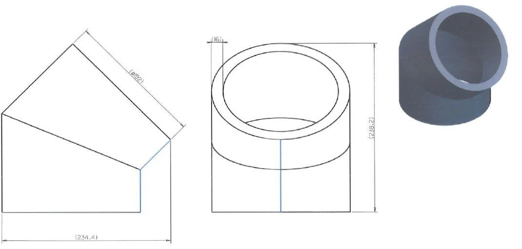 Wolf CWL Excellent ISO-Rohrbogen 2577364 45Grad, DN 160 4 Wolf CWL Excellent ISO-Rohrbogen 2577364 45Grad, DN 160 – Bild 2
