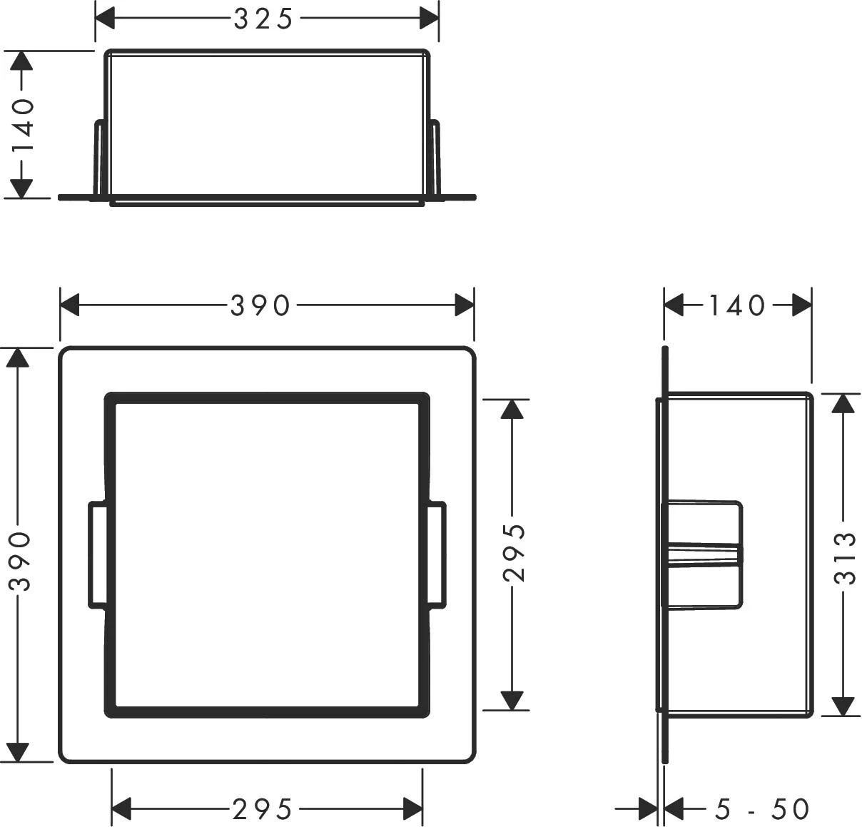 Hansgrohe XtraStoris Wandnische 56079670 30x30x14cm, Mit Offenem Rahmen, Mattschwarz 4 Hansgrohe XtraStoris Wandnische 56079670 30x30x14cm, Mit Offenem Rahmen, Mattschwarz – Bild 2